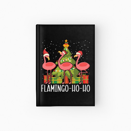 Pink Flamingo Lover Bird Merry Xmas Christmas Day Hardcover Journal