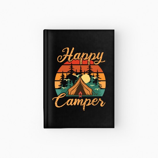 Camping love nature backpack camp with tent Hardcover Journal