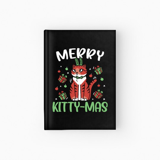 Merry Kitty-mas Christmas Day Cat Lover Kitty Meow Hardcover Journal