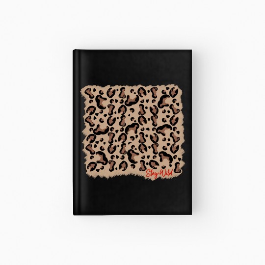 Vizsla leopard print stay Wild Hardcover Journal