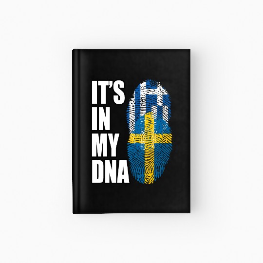 Greek And Swedish Mix Heritage DNA Flag Hardcover Journal