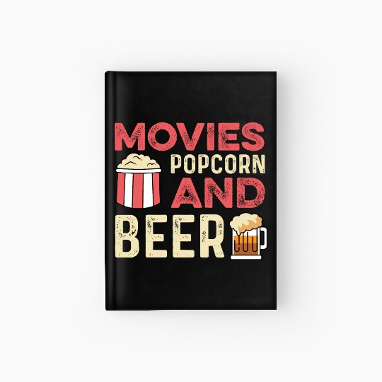 Movie Popcorn Beer Movie Critic Gift Hardcover Journal