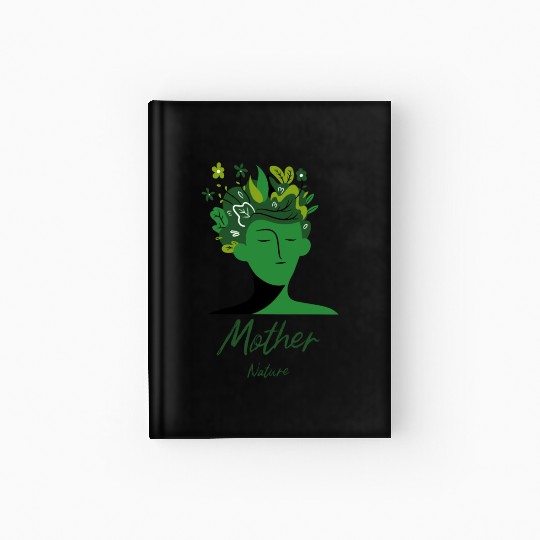 Mother Nature flowers head plants green gift idea Hardcover Journal