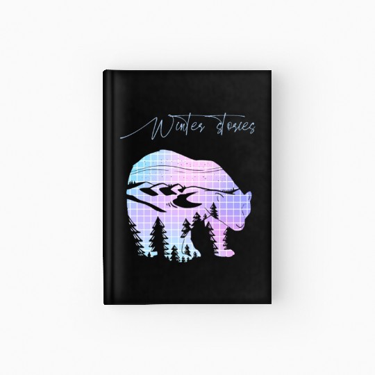 Winter stories Bear Trees Pastel Rainbow Hardcover Journal