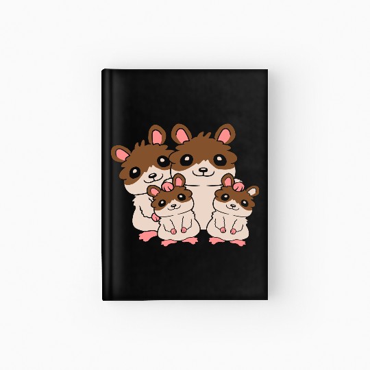 Friendly hamster family kids Hardcover Journal