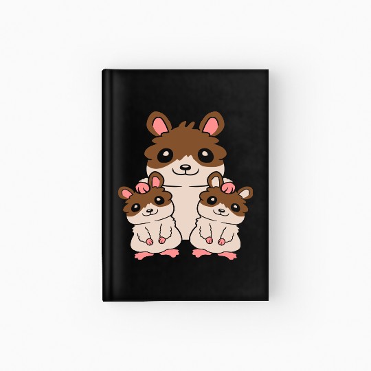 2 kids hamster family Hardcover Journal