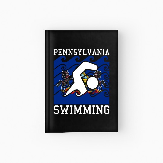 Pennsylvania Flag Swimming Team Swim Swimmer US St Hardcover Journal