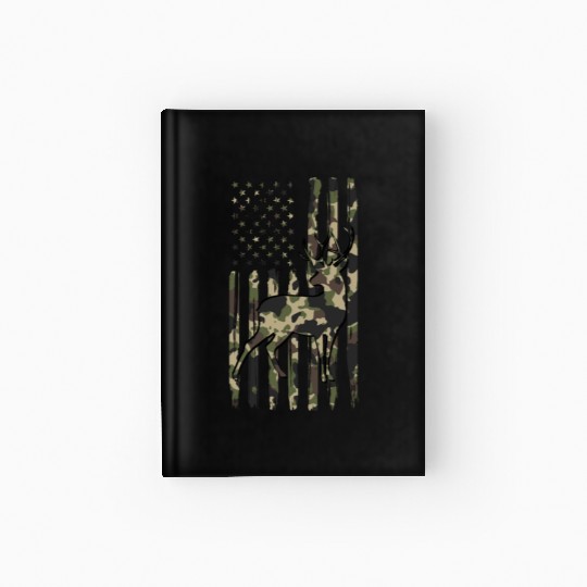 Deer Hunting Fast Food Camouflage USA Flag Hardcover Journal