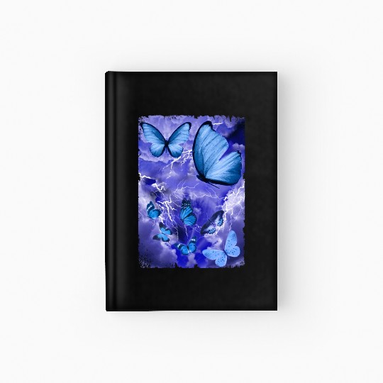 Blue Butterflies Lightning Butterfly Lover Hardcover Journal