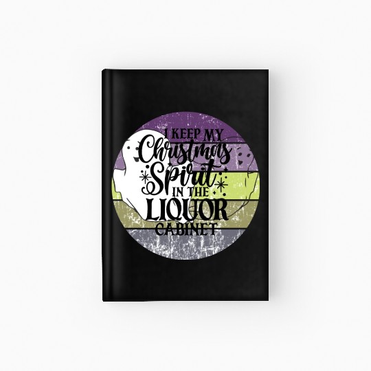 Funny Christmas Spirit Ghosts Sunset Hardcover Journal