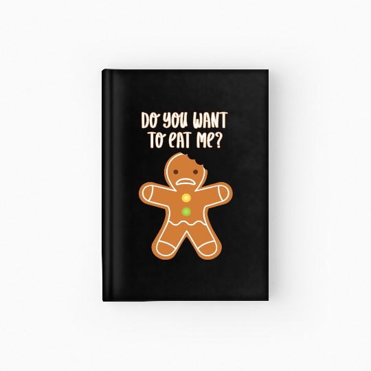 Angry Gingerbread X-mas Do You Want To Eat Me? Hardcover Journal