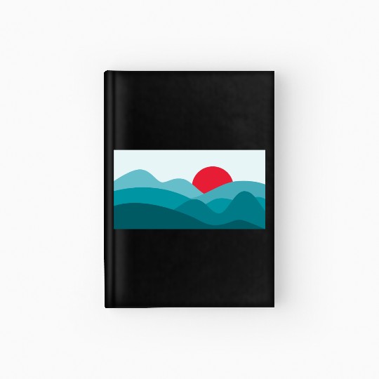 Minimalist Sun Teal Blue Hardcover Journal