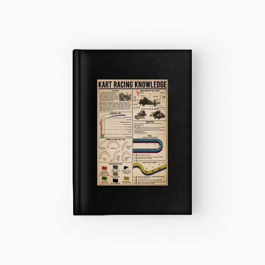 Kart Racing Knowledge Poster, Anatomy Of Go Kart Hardcover Journal
