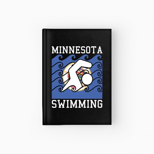 Minnesota Flag Swimming Team Swim Swimmer US State Hardcover Journal