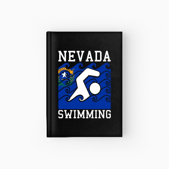 Nevada Flag Swimming Team Swim Swimmer US State Hardcover Journal