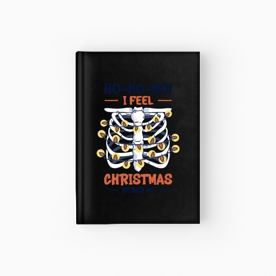 Christmas Holiday Skeleton Rib Cage Radiology Hardcover Journal