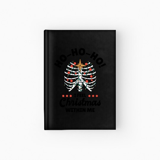 Christmas Holiday Skeleton Rib Cage Radiology Hardcover Journal