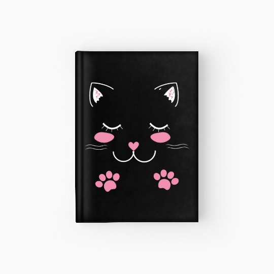 Adorable cat face Hardcover Journal