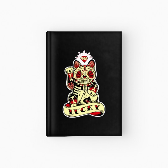 lucky cat Skull Candy Hardcover Journal