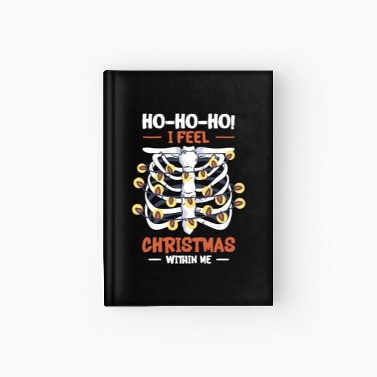 Christmas Holiday Skeleton Rib Cage Radiology Hardcover Journal