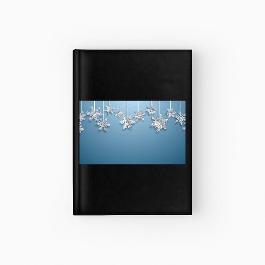 Elegant Hanging Snowflakes Light Blue Hardcover Journal