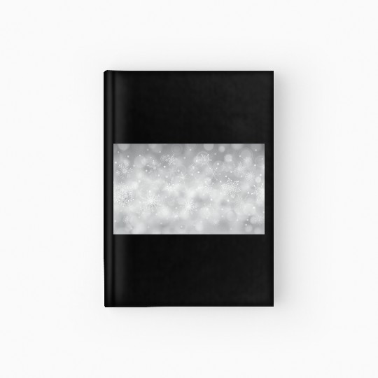 Grey Bokeh Christmas Snowflakes Hardcover Journal