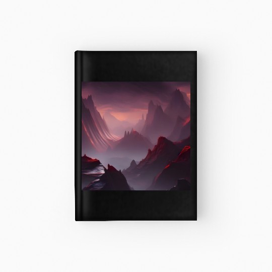 Lonely Red Mountains on an Alien Planet Abstract Hardcover Journal