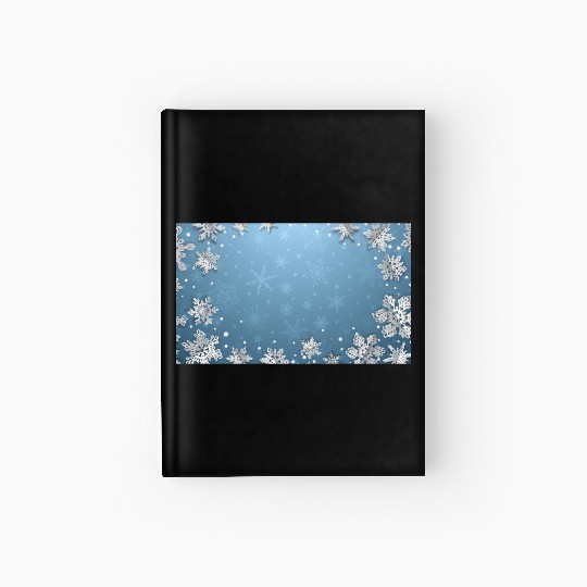 Winter Snowflakes Blue Pattern Hardcover Journal
