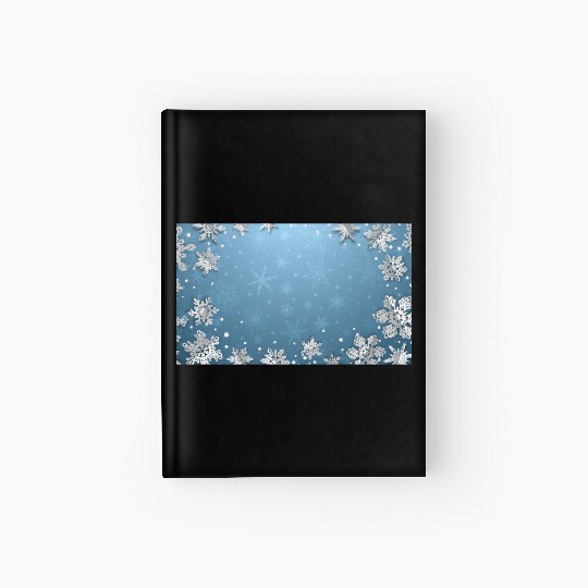Winter Snowflakes Blue Pattern Hardcover Journal
