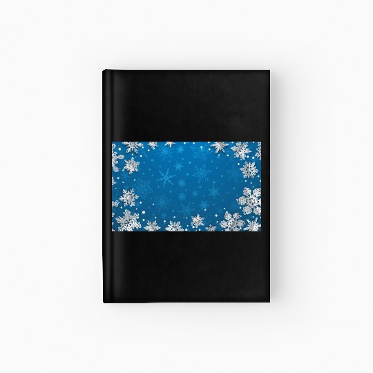 Winter Snowflakes Navy Blue Pattern Hardcover Journal