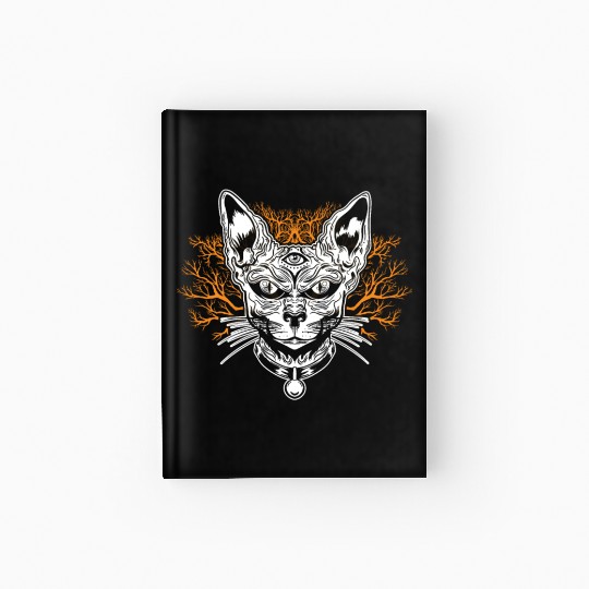 Goth Cat Concert Festivals Black Heavy Death Metal Hardcover Journal