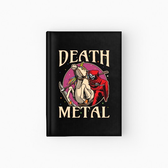 Reaper Rock Satan Unicorn Festivals Death Metal Hardcover Journal