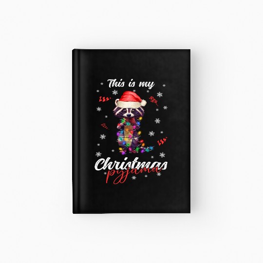 Winter Christmas Pyjama Raccoon Hardcover Journal