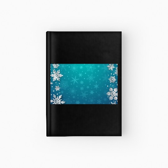 Winter Snowflakes Teal Pattern Hardcover Journal