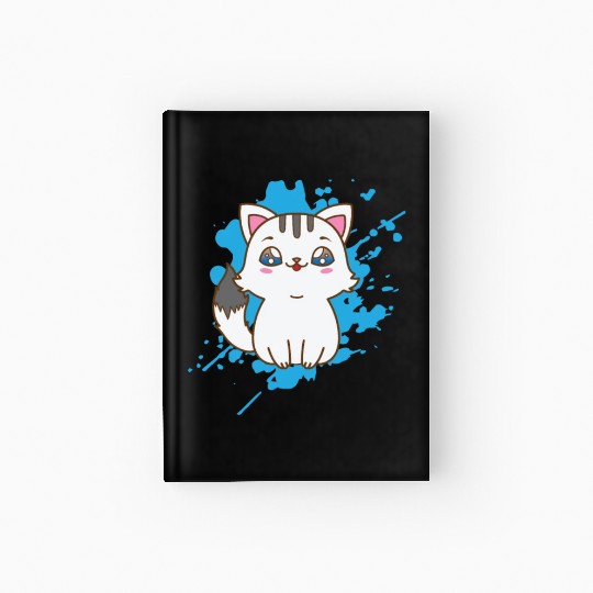 Cat japanese Kawaii Style Animal Hardcover Journal