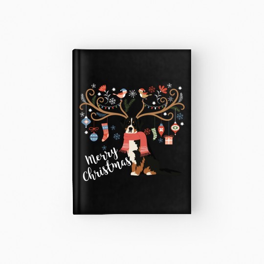 Bernese Mountain Dog Christmas Hardcover Journal