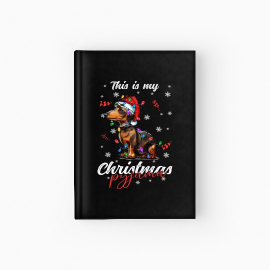 Winter Christmas Pyjama Dachshund Hardcover Journal