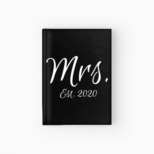Matching Script Mr & Mrs Bridal Bride Mrs Est 2020 Hardcover Journal