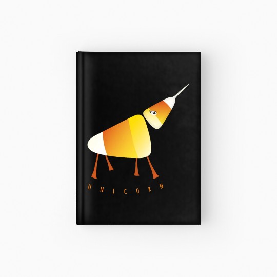 UNICORN Funny Candy Corn Halloween Hardcover Journal