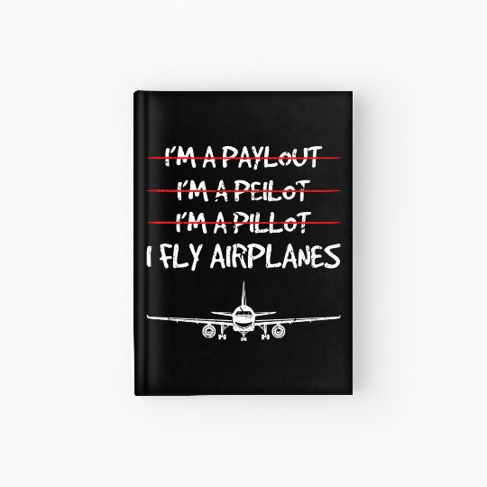 Funny Commercial Airplane Pilots Hardcover Journal