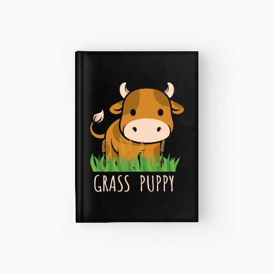 Scottish Highland Cow Grass Puppy Cow Whisperer Hardcover Journal