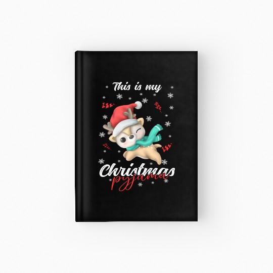 Winter Christmas Pyjama Reindeer Hardcover Journal