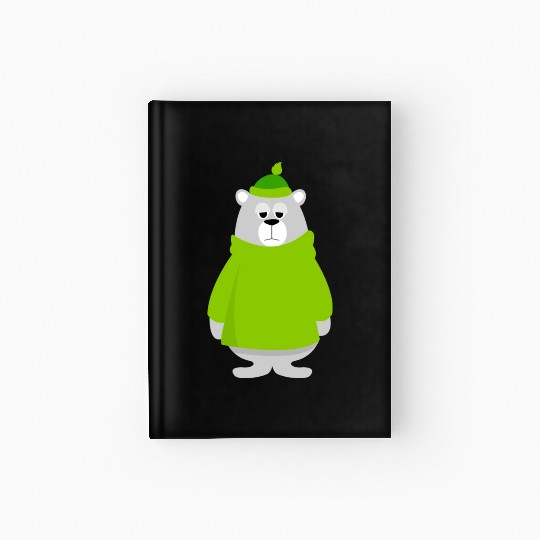 Green teddy bear lover Hardcover Journal