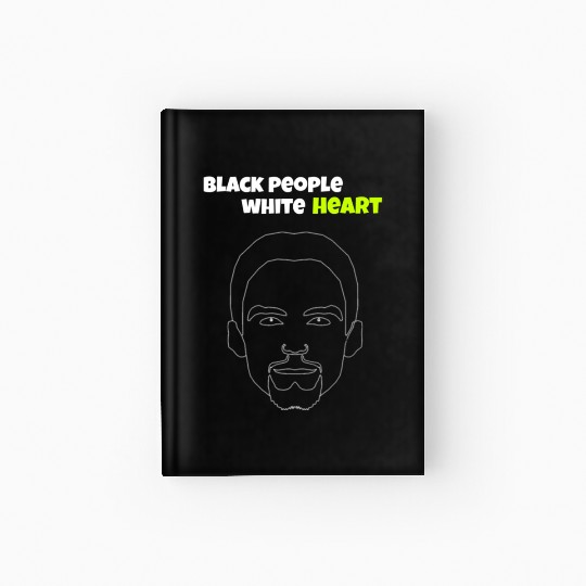 black people white heart Hardcover Journal