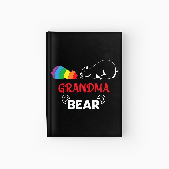 LBGT Flag Gay Pride Human Grandma Bear Hardcover Journal