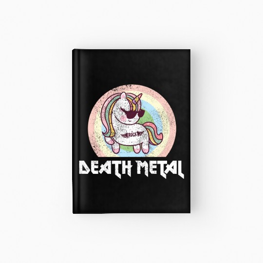 Goth Rock Satan Unicorn Festivals Death Metal Hardcover Journal