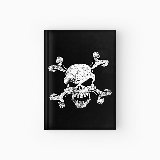 Distressed Skull And Crossbones Hardcover Journal