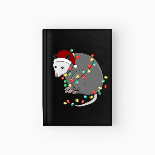 Christmas Animal Opposum Light Chain Hat Hardcover Journal