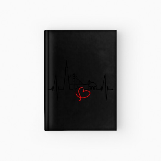 San Francisco Skyline Heartbeat California Lover Hardcover Journal
