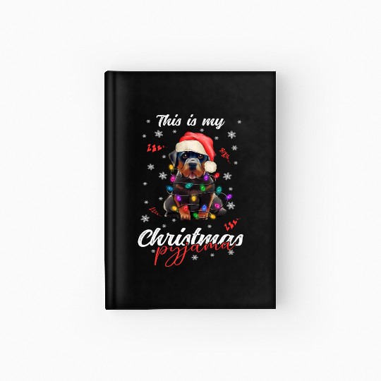Winter Christmas Pyjama Rotweiler Hardcover Journal